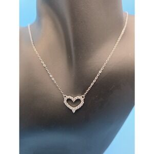 .3 Ct Moissanite Heart Necklace Sterling Silver 18"GRA Certificate Of Auth #0243